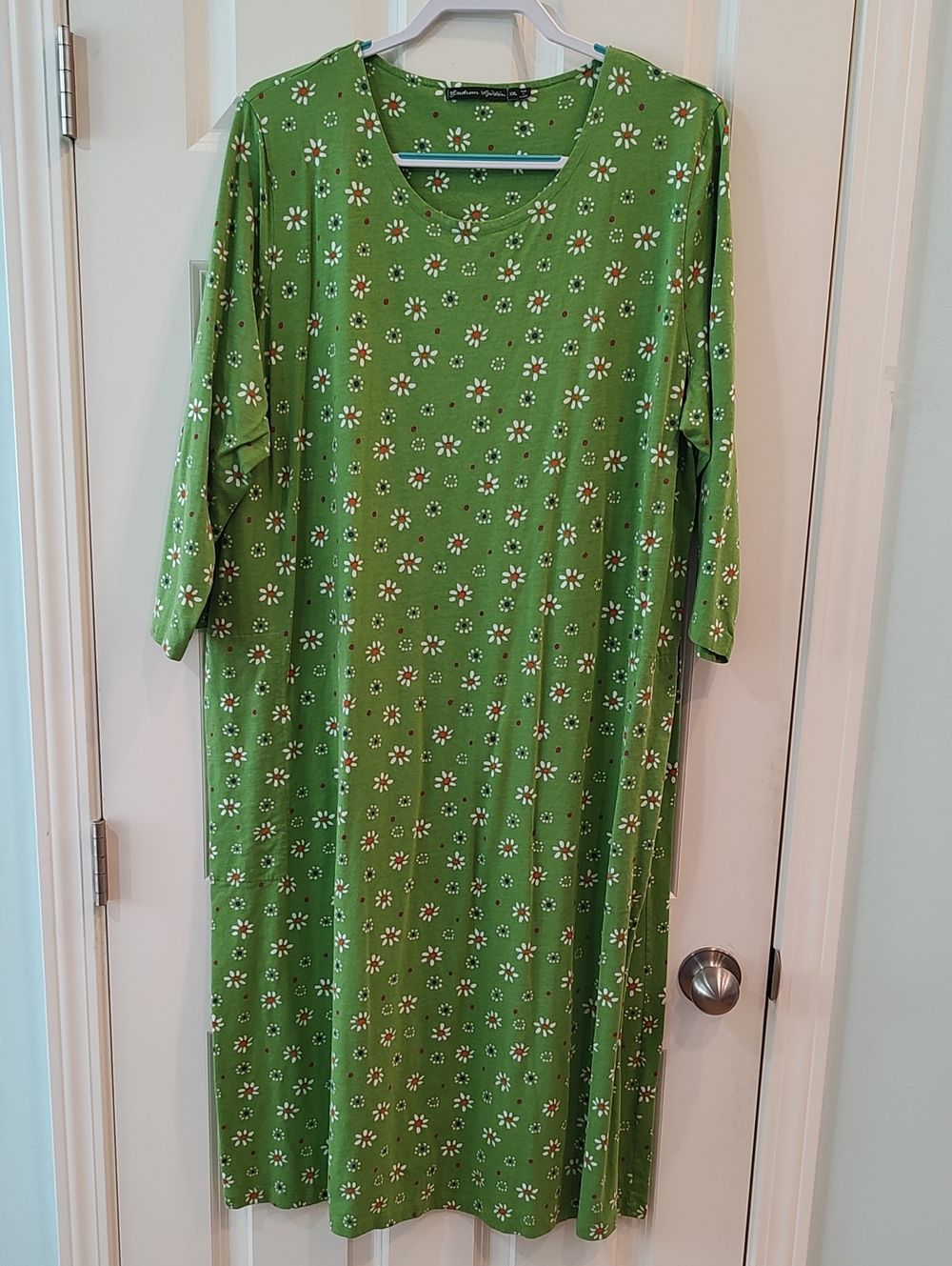 Gudrun Sjoden Green Daisy-Print Long Sleeve Dress